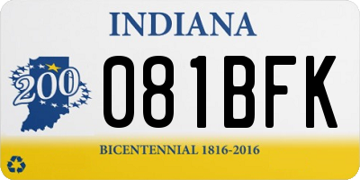 IN license plate 081BFK