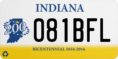 IN license plate 081BFL