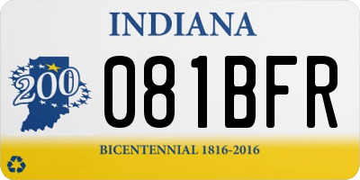 IN license plate 081BFR