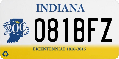 IN license plate 081BFZ