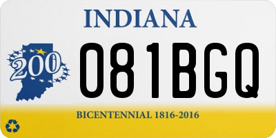 IN license plate 081BGQ