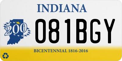 IN license plate 081BGY