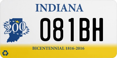 IN license plate 081BH