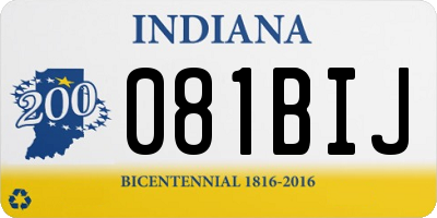 IN license plate 081BIJ
