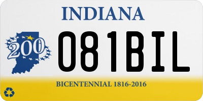 IN license plate 081BIL