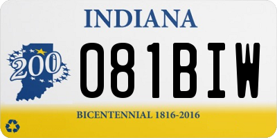 IN license plate 081BIW