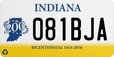 IN license plate 081BJA