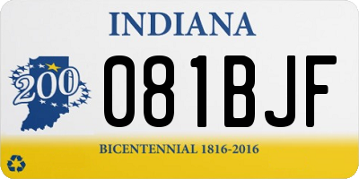 IN license plate 081BJF