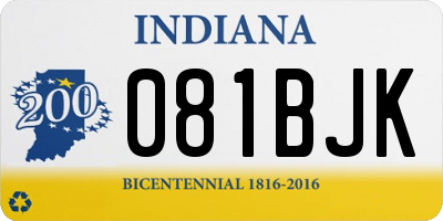 IN license plate 081BJK