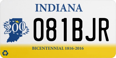 IN license plate 081BJR
