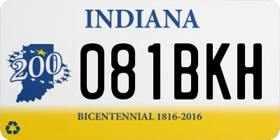 IN license plate 081BKH