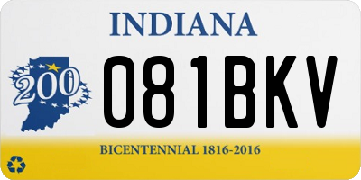 IN license plate 081BKV