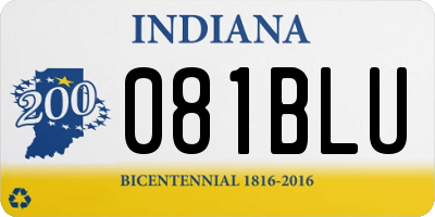 IN license plate 081BLU