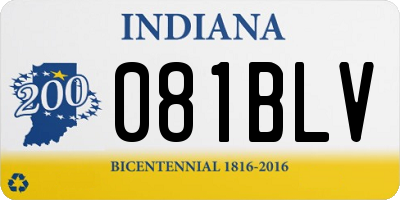 IN license plate 081BLV