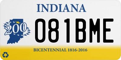 IN license plate 081BME