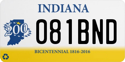 IN license plate 081BND