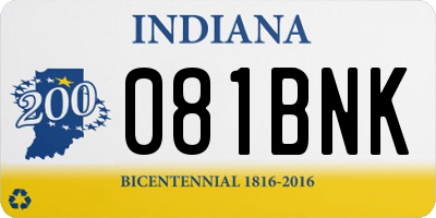 IN license plate 081BNK