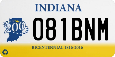 IN license plate 081BNM