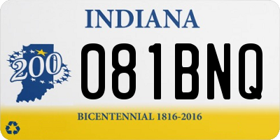 IN license plate 081BNQ