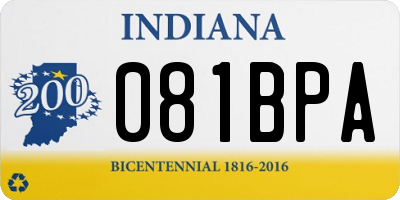 IN license plate 081BPA