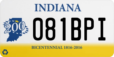IN license plate 081BPI