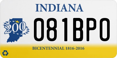 IN license plate 081BPO
