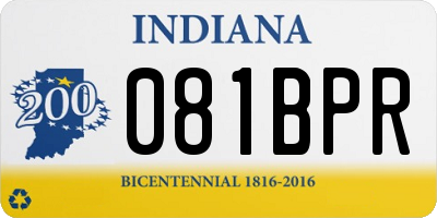 IN license plate 081BPR