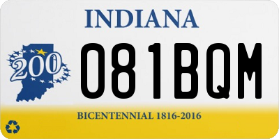 IN license plate 081BQM