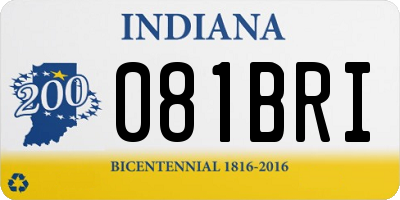 IN license plate 081BRI