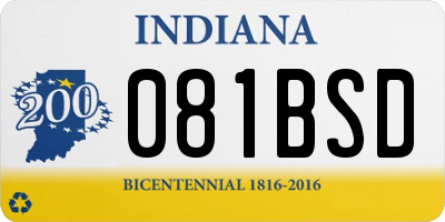 IN license plate 081BSD