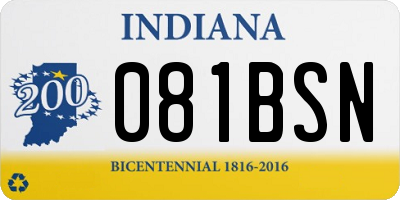 IN license plate 081BSN