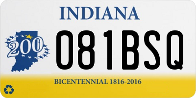 IN license plate 081BSQ