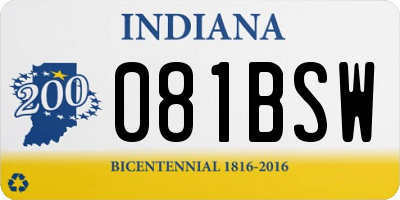 IN license plate 081BSW