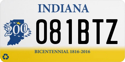 IN license plate 081BTZ