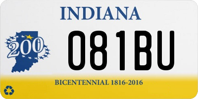 IN license plate 081BU