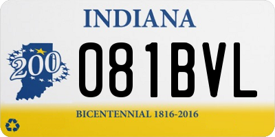 IN license plate 081BVL