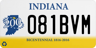 IN license plate 081BVM