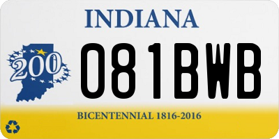 IN license plate 081BWB