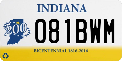 IN license plate 081BWM