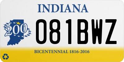 IN license plate 081BWZ