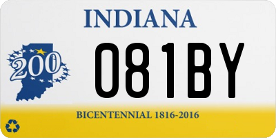 IN license plate 081BY