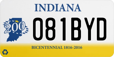 IN license plate 081BYD