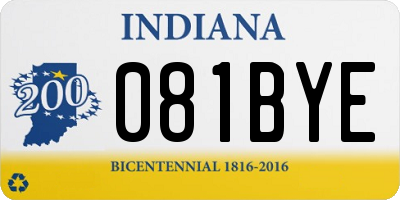 IN license plate 081BYE
