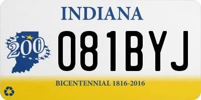 IN license plate 081BYJ