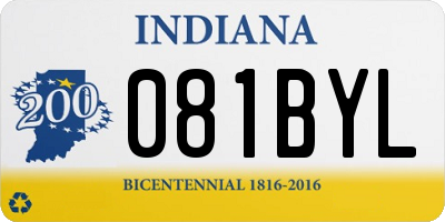 IN license plate 081BYL