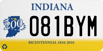 IN license plate 081BYM