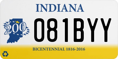 IN license plate 081BYY