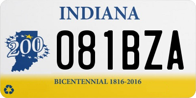 IN license plate 081BZA