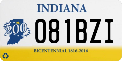 IN license plate 081BZI