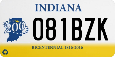 IN license plate 081BZK